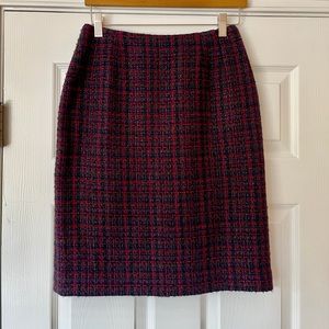 🔥Vintage Kasper Tweed Pencil Skirt Purple Red Blue 4P